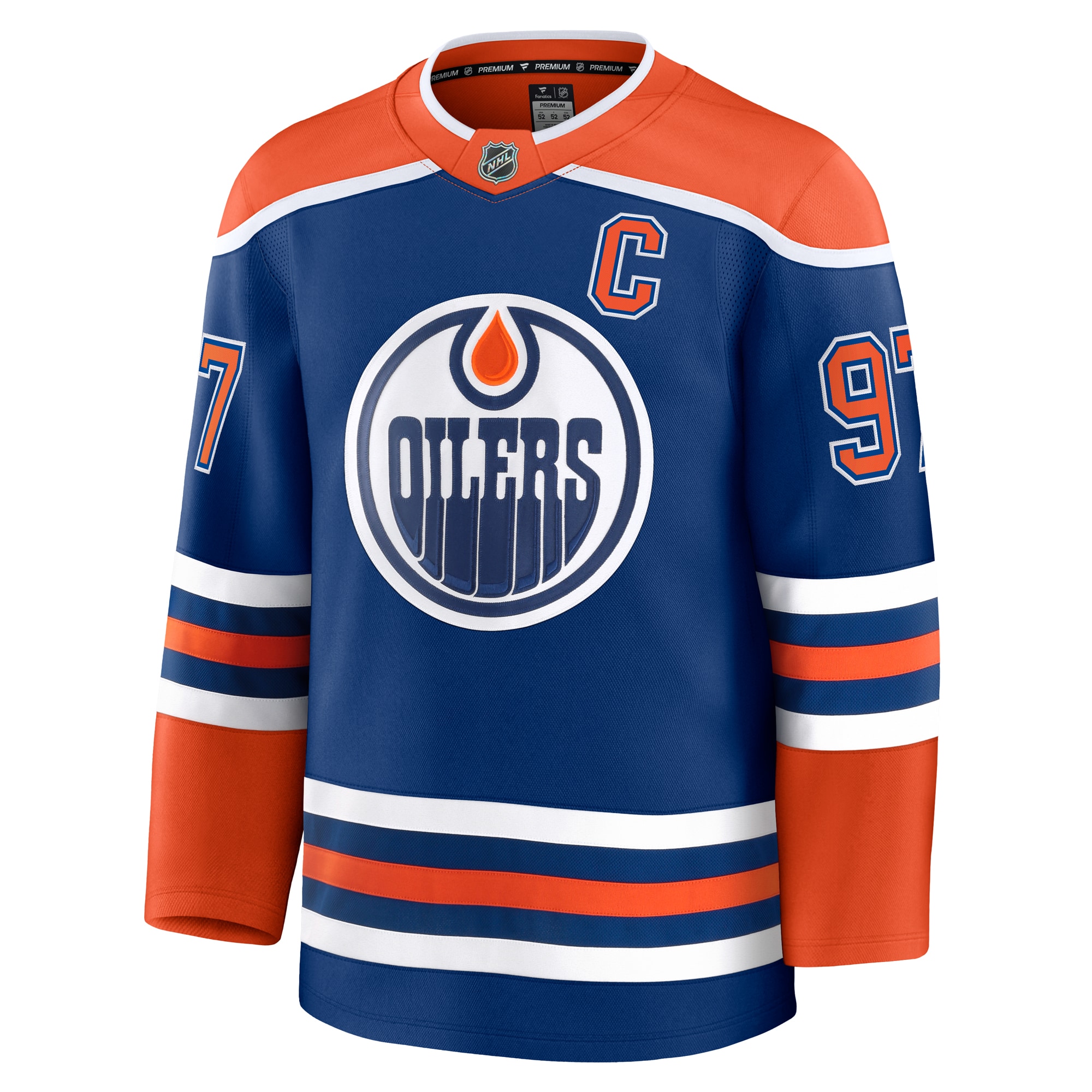 Alternative view of Men's Edmonton Oilers Connor McDavid Royal Home Premium Hockey Jersey - JS330 