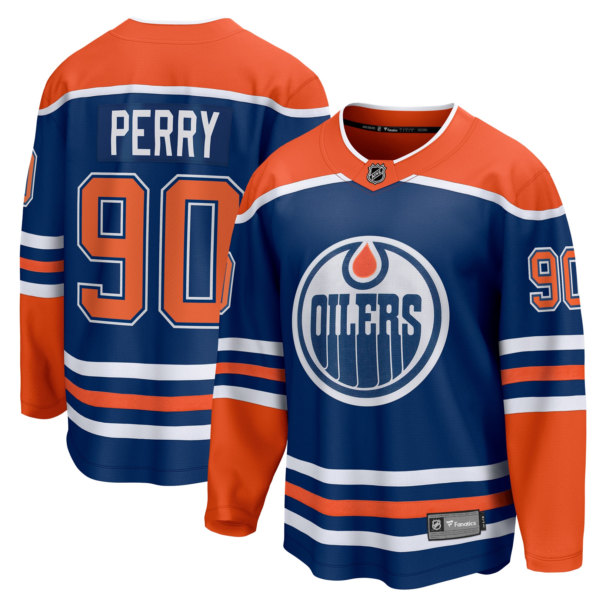 Men's Edmonton Oilers Corey Perry Royal Home Premier Breakaway Player Hockey Jersey - JS412 