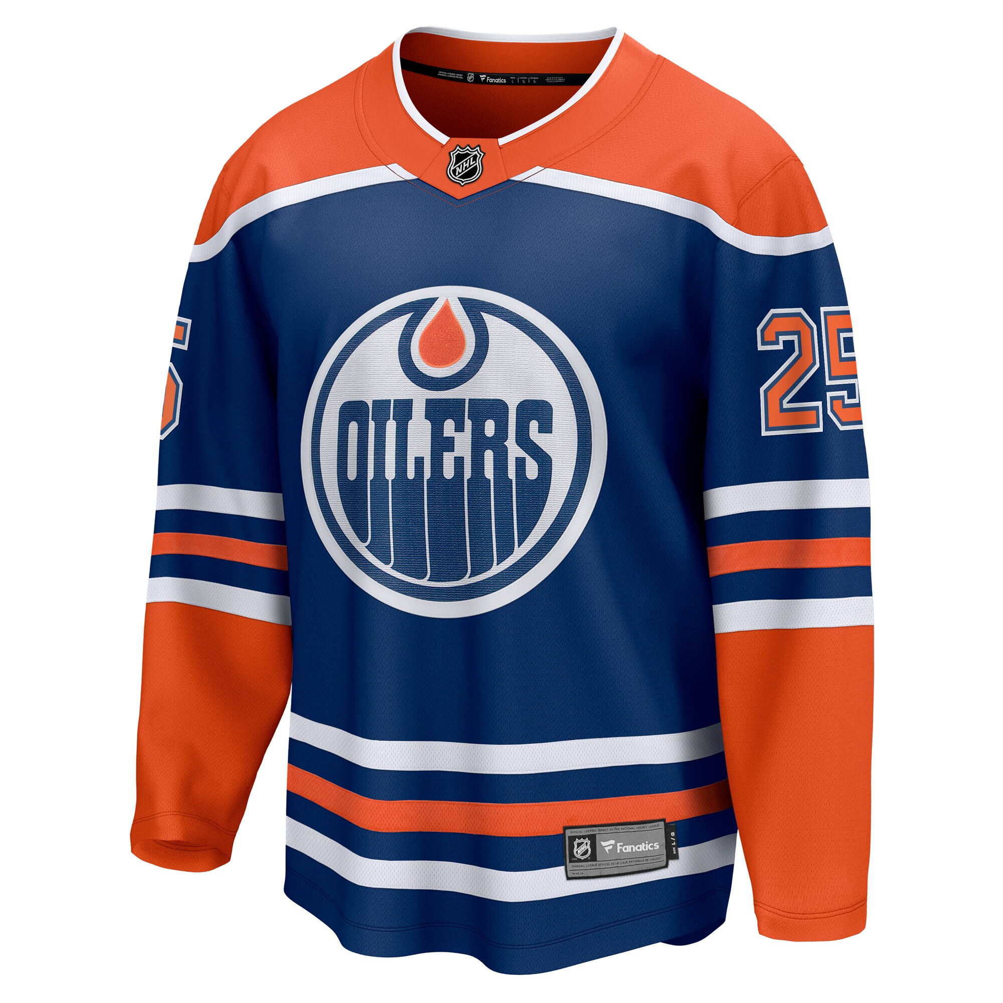 Alternative view of Men's Edmonton Oilers Darnell Nurse Royal Home Breakaway Player Hockey Jersey - JS193 