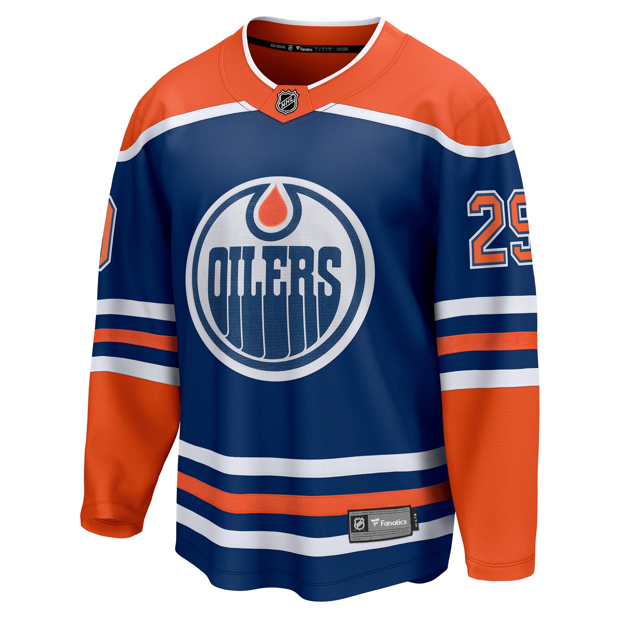 Alternative view of Men's Edmonton Oilers Leon Draisaitl Royal Home Breakaway Hockey Jersey - JS339 