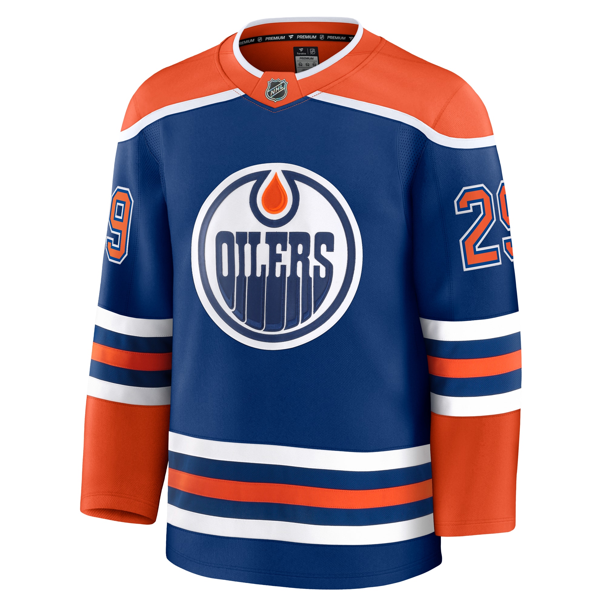 Alternative view of Men's Edmonton Oilers Leon Draisaitl Royal Home Premium Hockey Jersey - JS270 