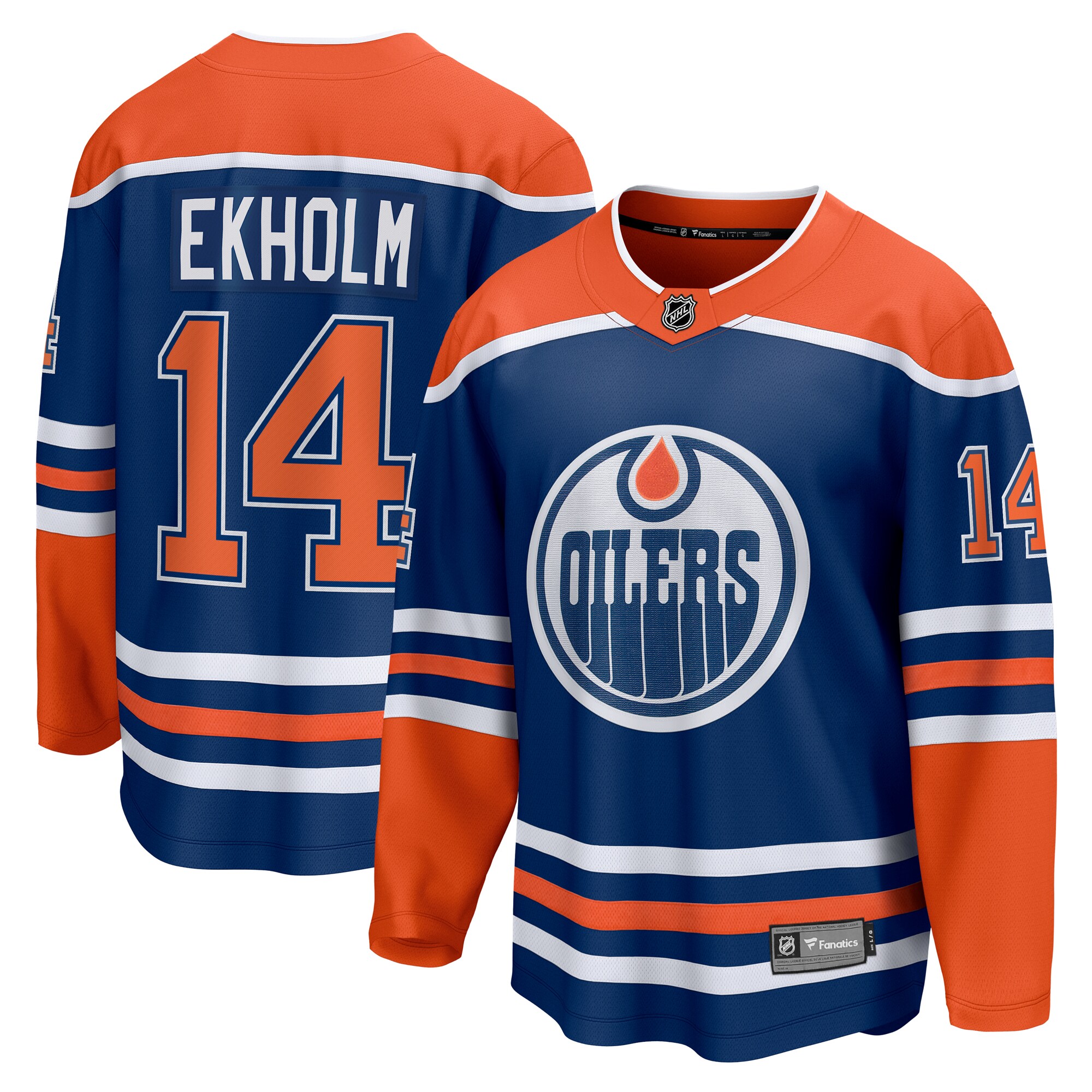 Men's Edmonton Oilers Mattias Ekholm Royal Home Breakaway Hockey Jersey - JS549 