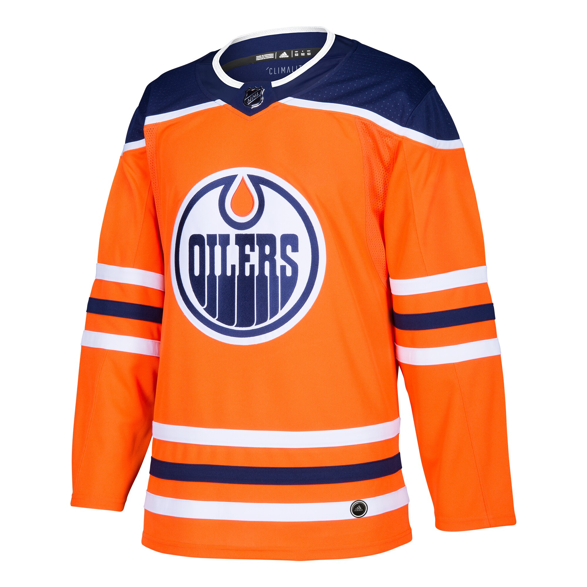 Alternative view of Men's Edmonton Oilers Orange Home Blank Hockey Jersey - JS839 