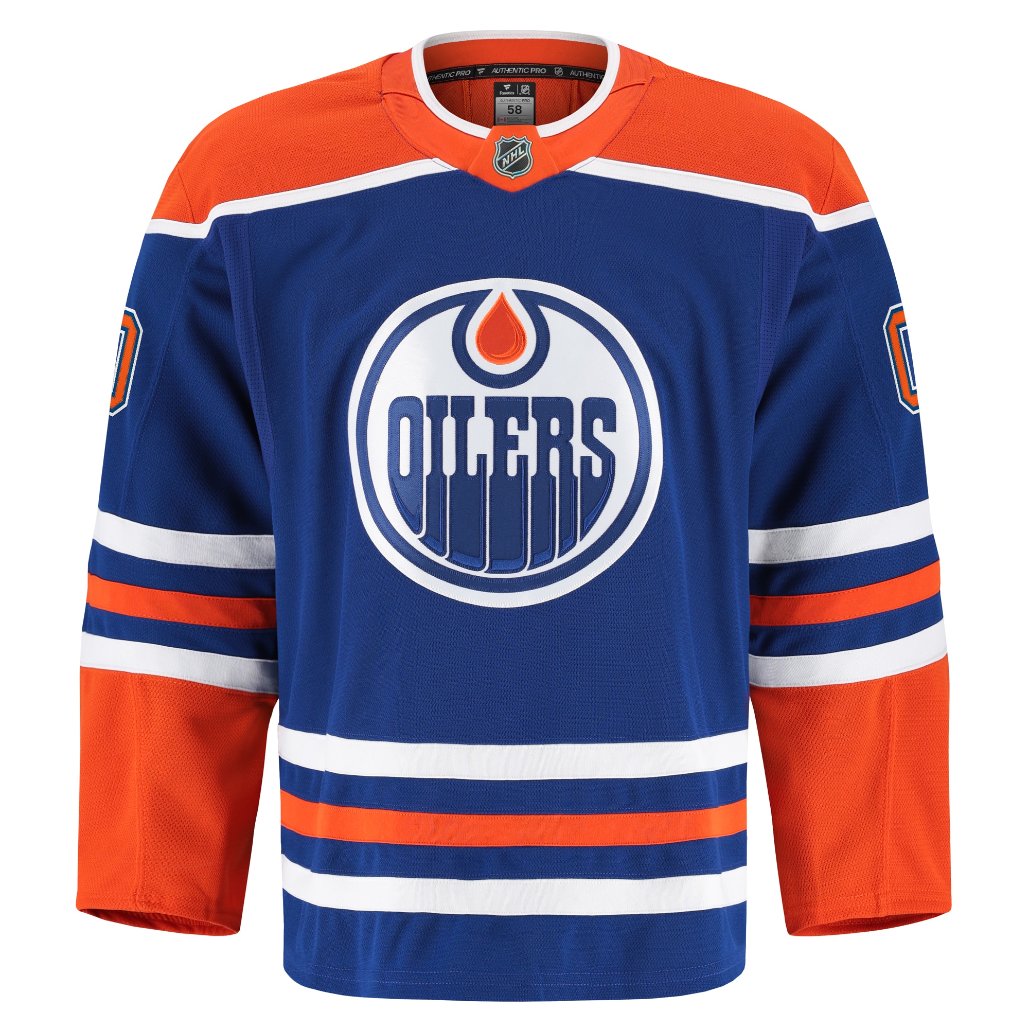 Alternative view of Men's Edmonton Oilers Royal Home Pro Custom Hockey Jersey - JS410 