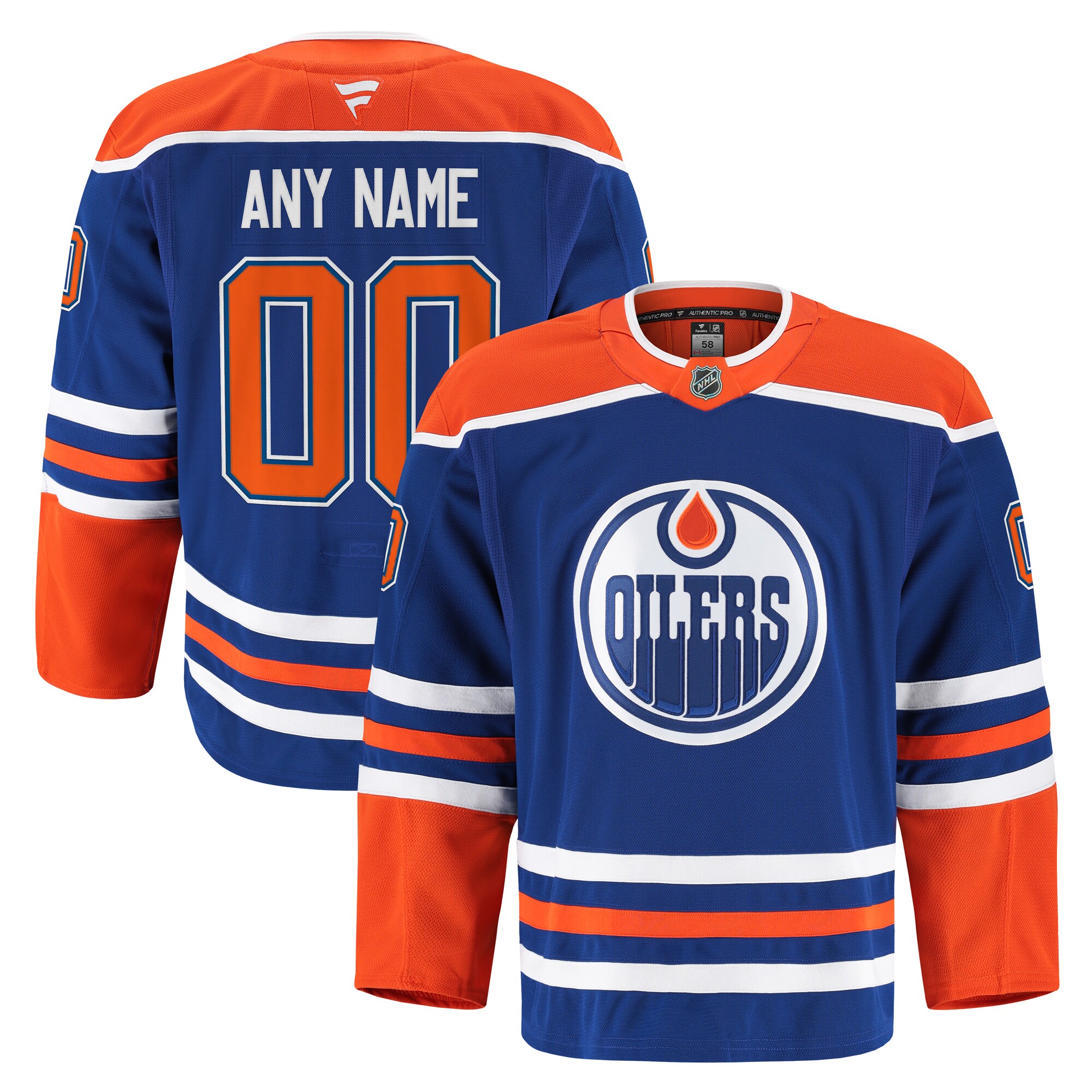 Men's Edmonton Oilers Royal Home Pro Custom Hockey Jersey - JS410 