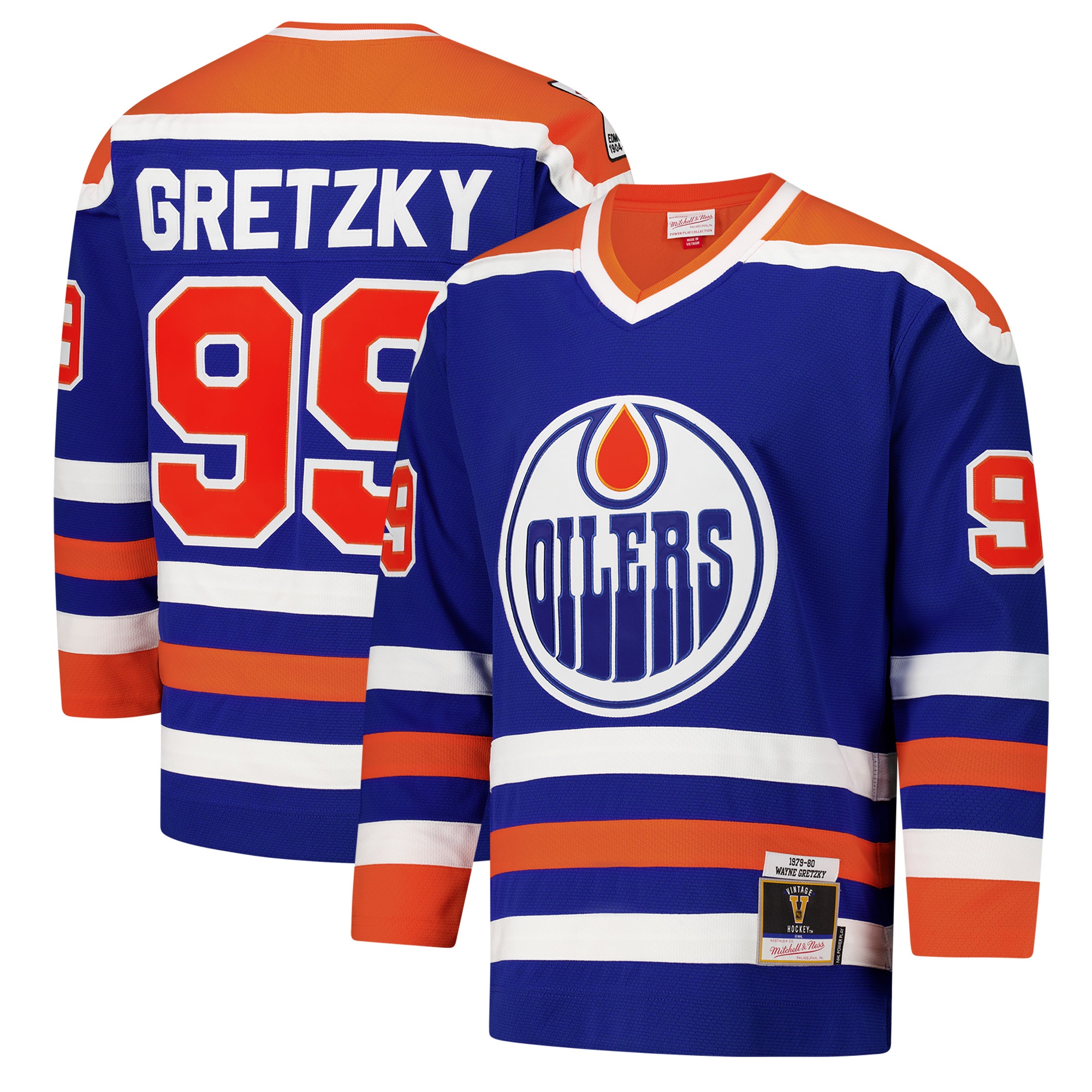 Men's Edmonton Oilers Wayne Gretzky Royal 1979-80 Power Play Hockey Jersey - JS673 
