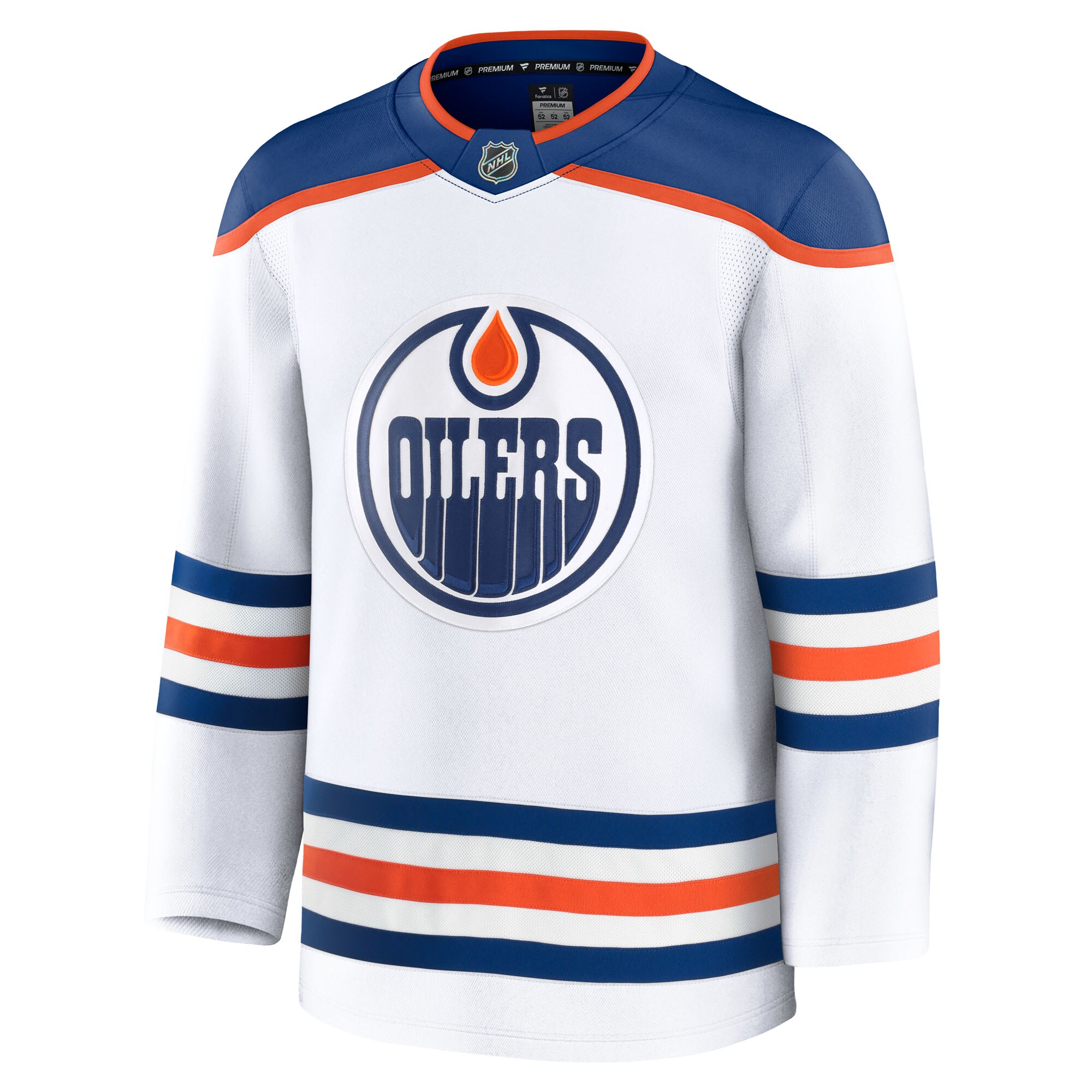 Alternative view of Men's Edmonton Oilers White Away Premium Hockey Jersey - JS806 
