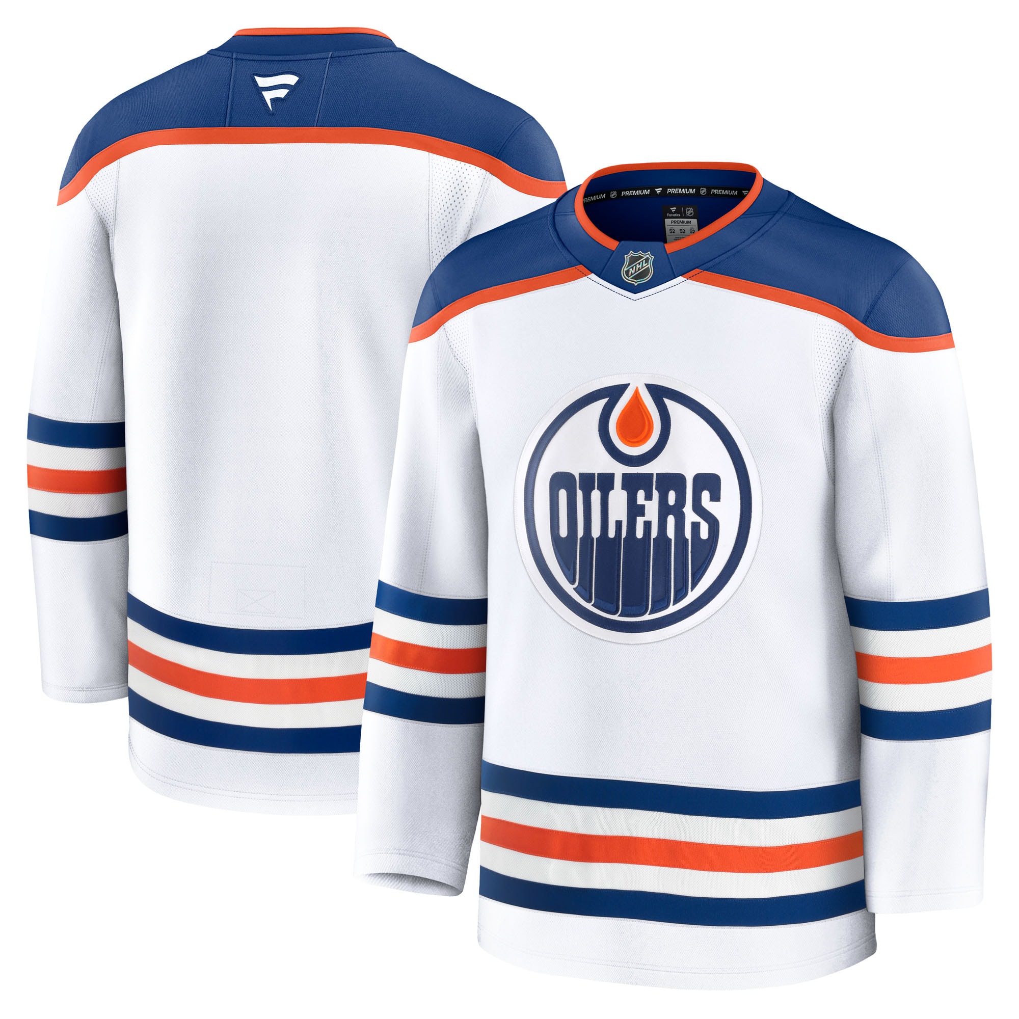 Men's Edmonton Oilers White Away Premium Hockey Jersey - JS806 