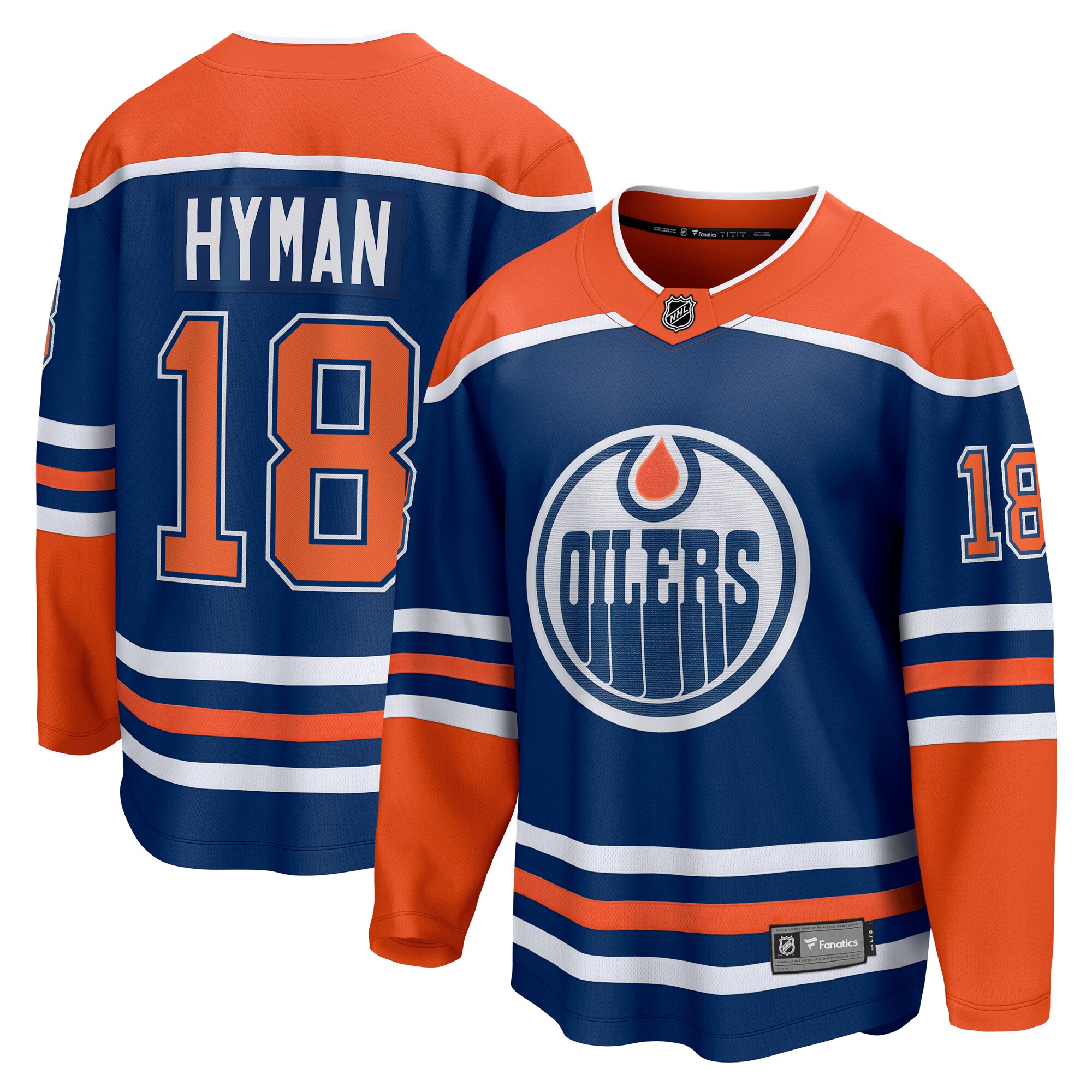 Men's Edmonton Oilers Zach Hyman Royal Home Breakaway Player Hockey Jersey - JS188 