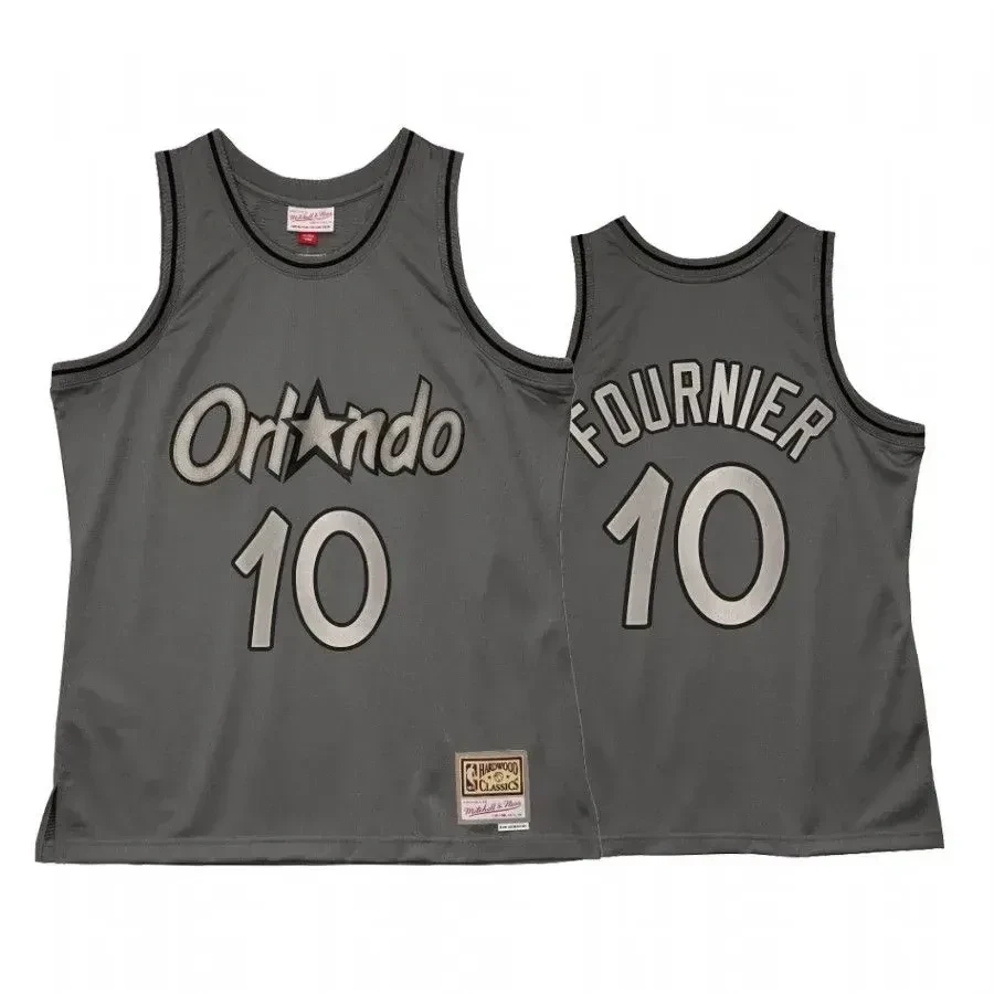 Men's Evan Fournier 10 Orlando Magic Metal Works Basketball Jersey Charcoal - JS150 