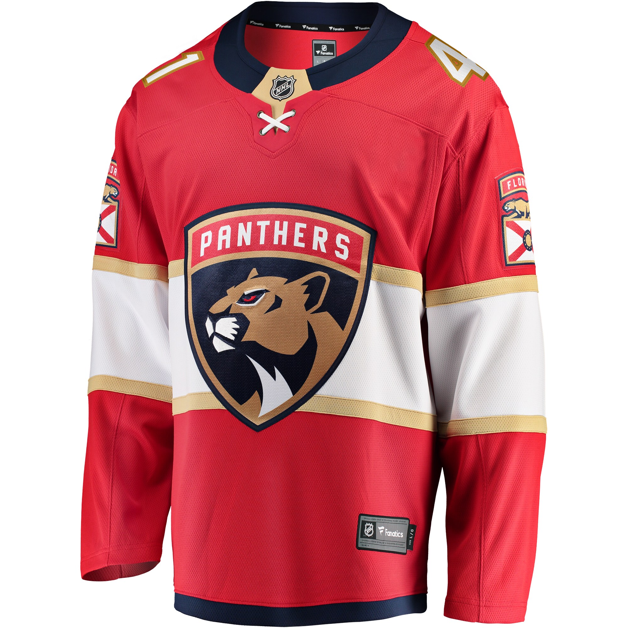 Alternative view of Men's Florida Panthers Anthony Stolarz Red Home Breakaway Hockey Jersey - JS453 