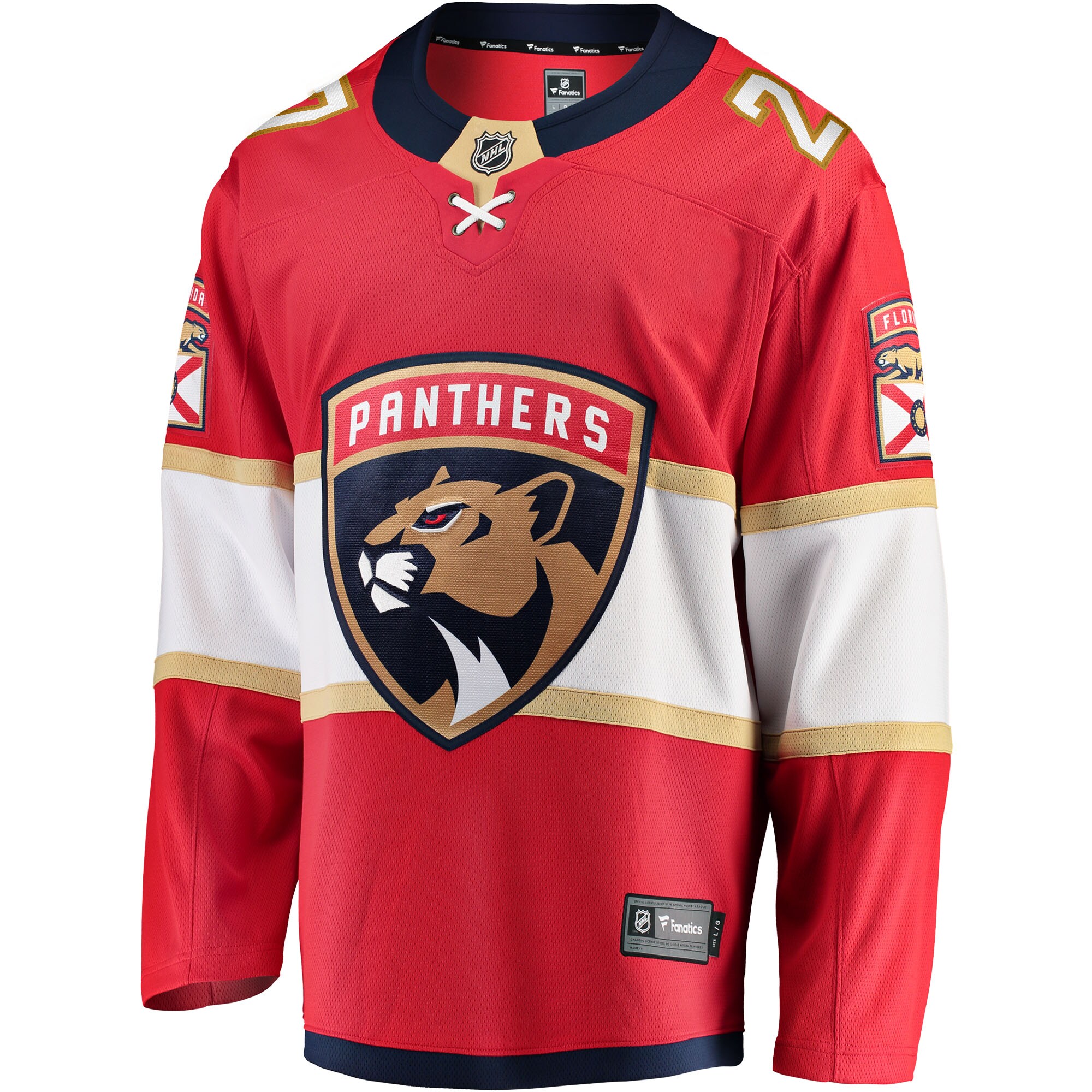 Alternative view of Men's Florida Panthers Eetu Luostarinen Red Home Breakaway Player Hockey Jersey - JS476 