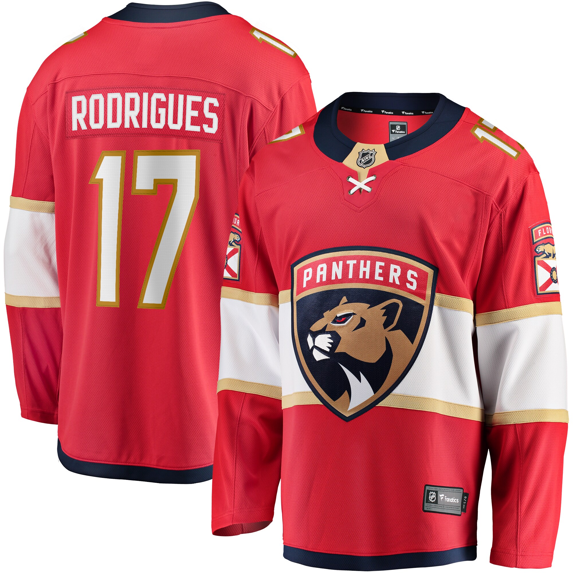 Men's Florida Panthers Evan Rodrigues Red Home Breakaway Hockey Jersey - JS513 