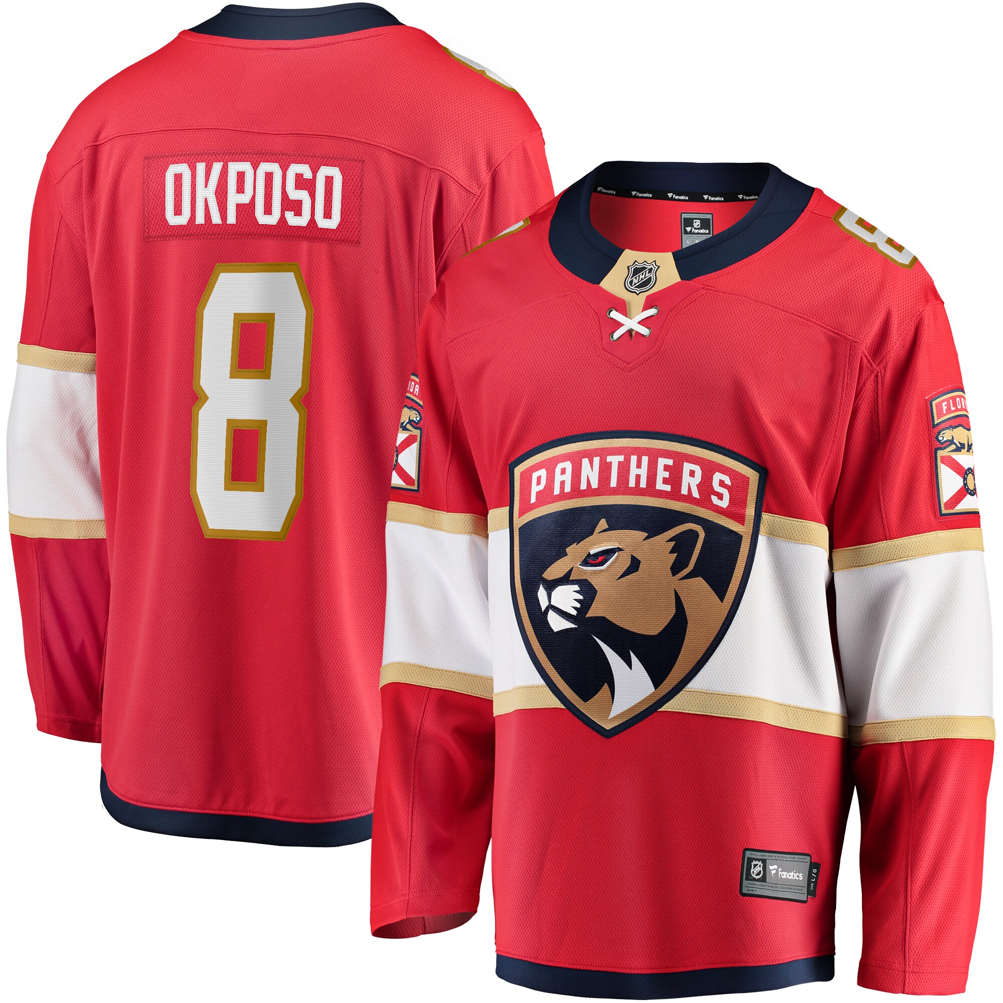 Men's Florida Panthers Kyle Okposo Red Home Premier Breakaway Player Hockey Jersey - JS850 