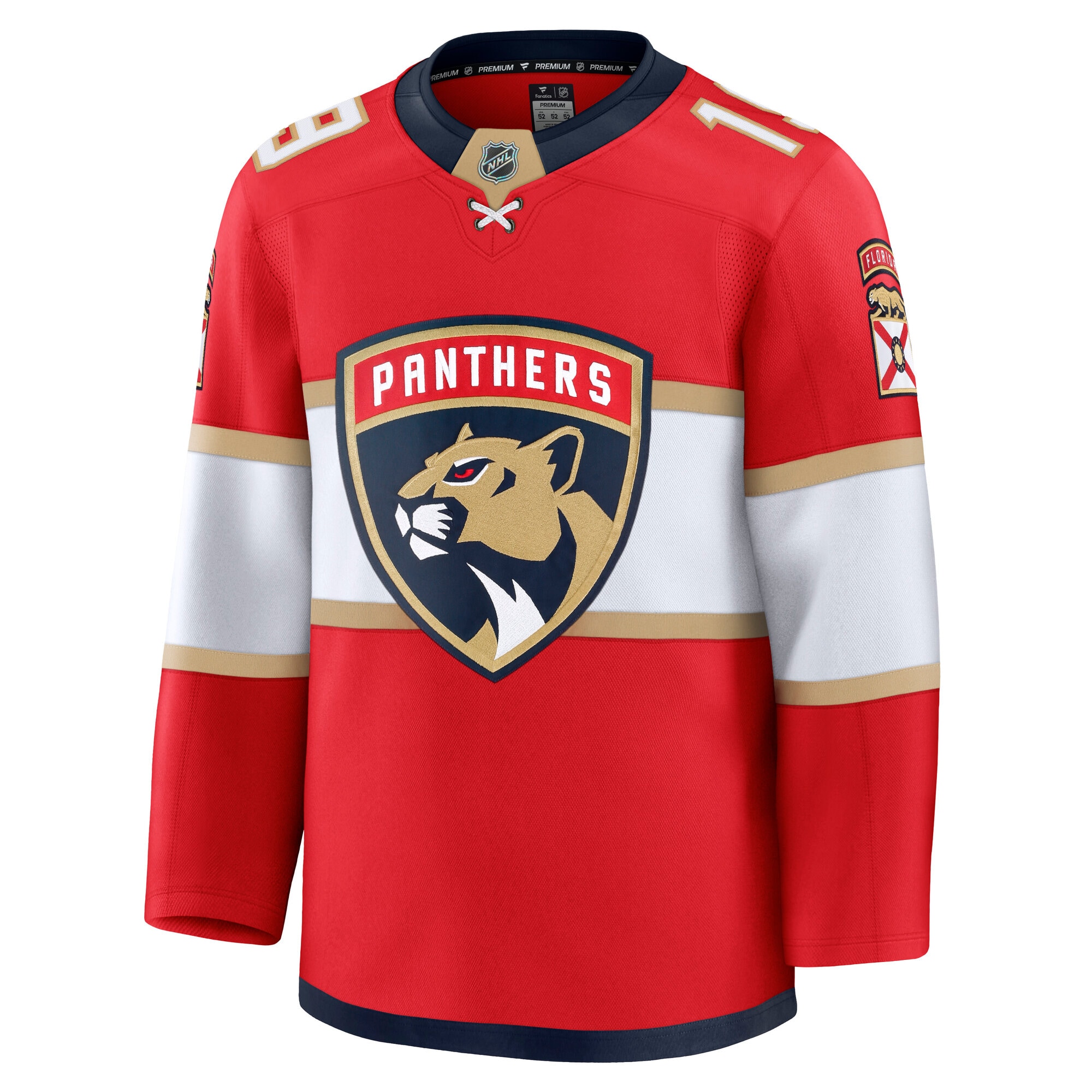 Alternative view of Men's Florida Panthers Matthew Tkachuk Red Home Premium Hockey Jersey - JS446 