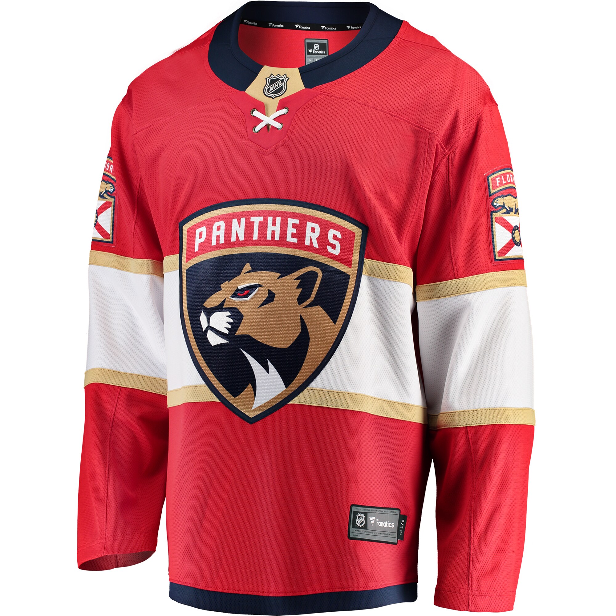 Alternative view of Men's Florida Panthers Red Breakaway Home Hockey Jersey - JS123 