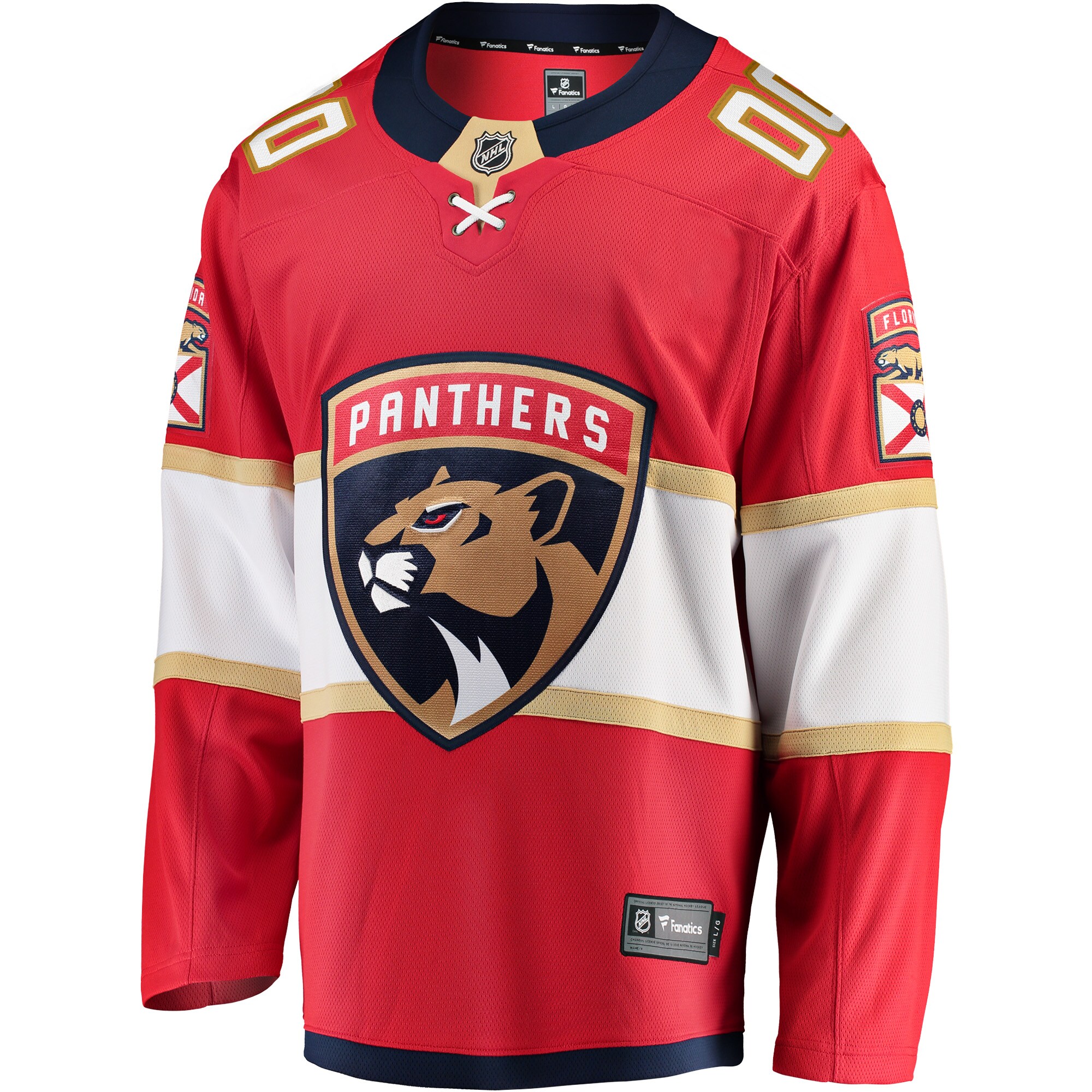 Alternative view of Men's Florida Panthers Red Home Breakaway Custom Hockey Jersey - JS939 
