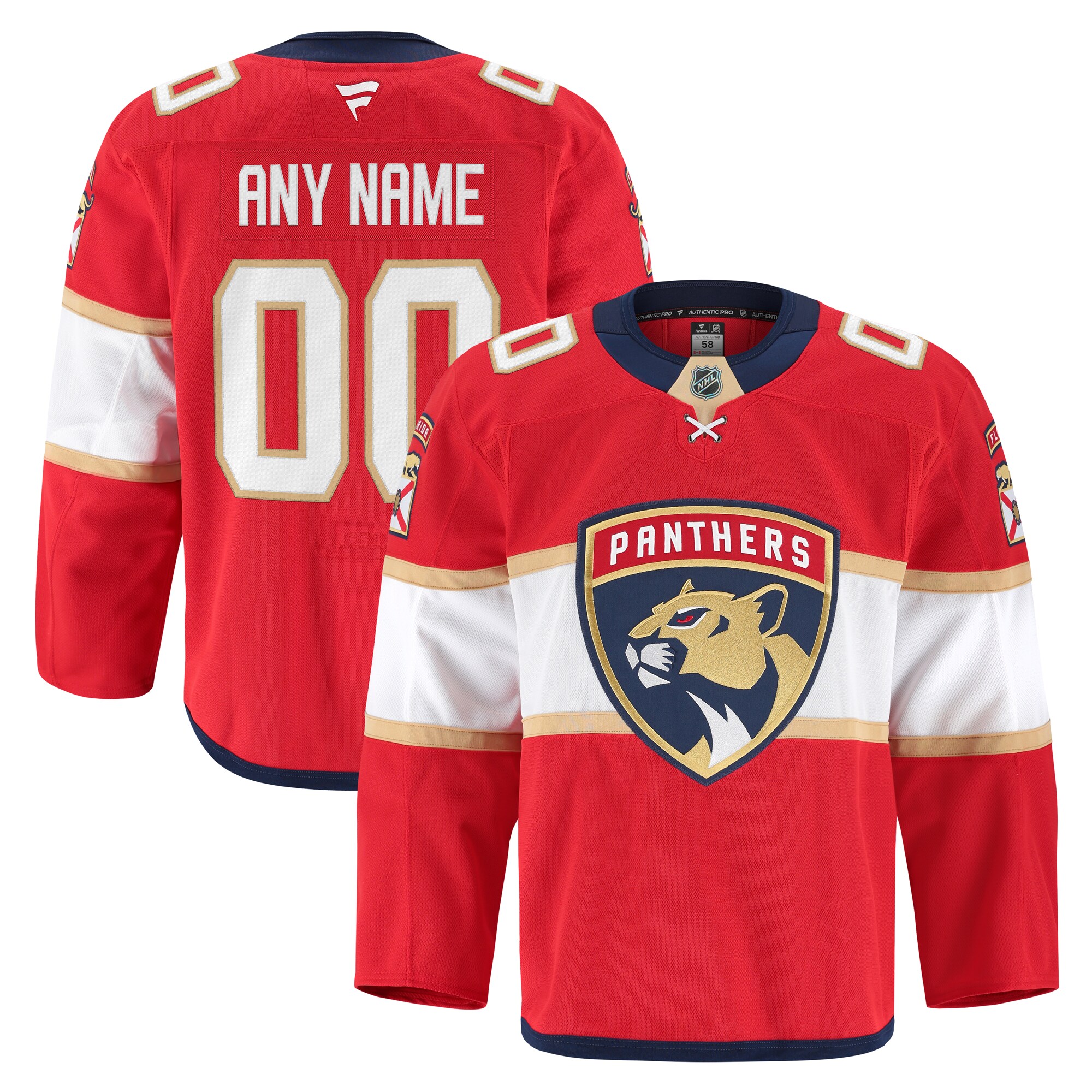 Men's Florida Panthers Red Home Pro Custom Hockey Jersey - JS749 
