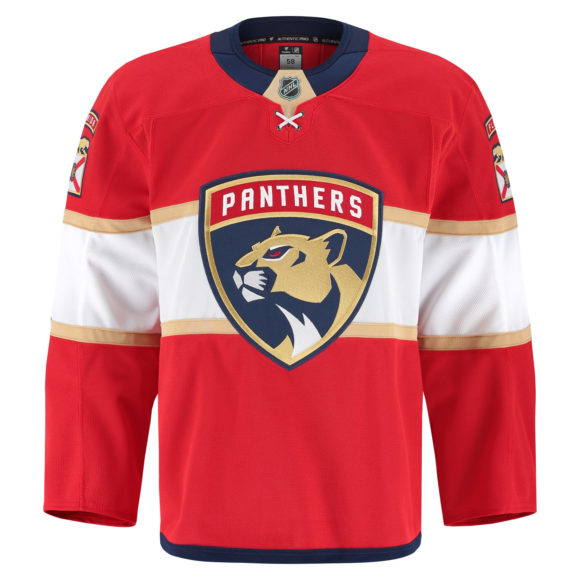 Alternative view of Men's Florida Panthers Red Home Pro Hockey Jersey - JS898 