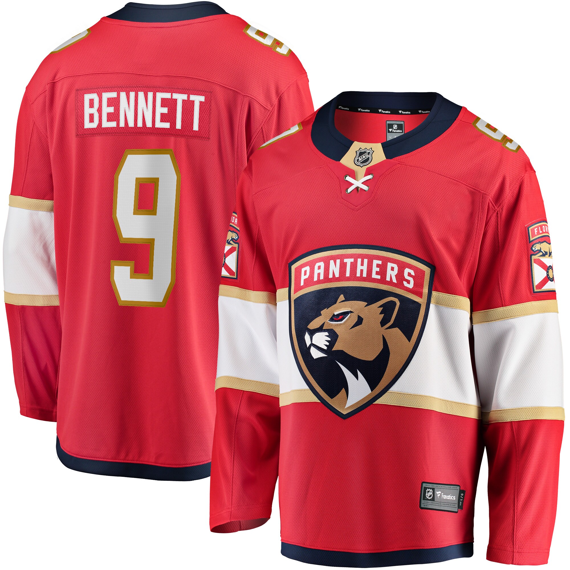 Men's Florida Panthers Sam Bennett Red Home Breakaway Hockey Jersey - JS268 