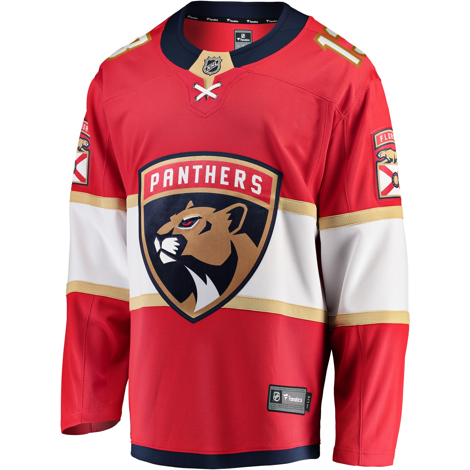 Alternative view of Men's Florida Panthers Sam Reinhart Red Breakaway Player Hockey Jersey - JS921 