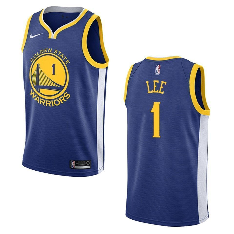 Men's Golden State Warriors 1 Damion Lee Icon Swingman Basketball Jersey - Blue - JS686 