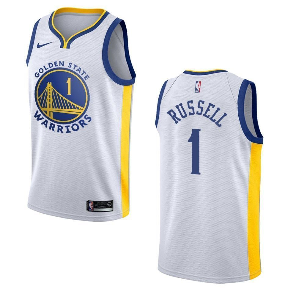 Men's Golden State Warriors 1 D'angelo Russell Association Swingman Basketball Jersey - White - JS875 