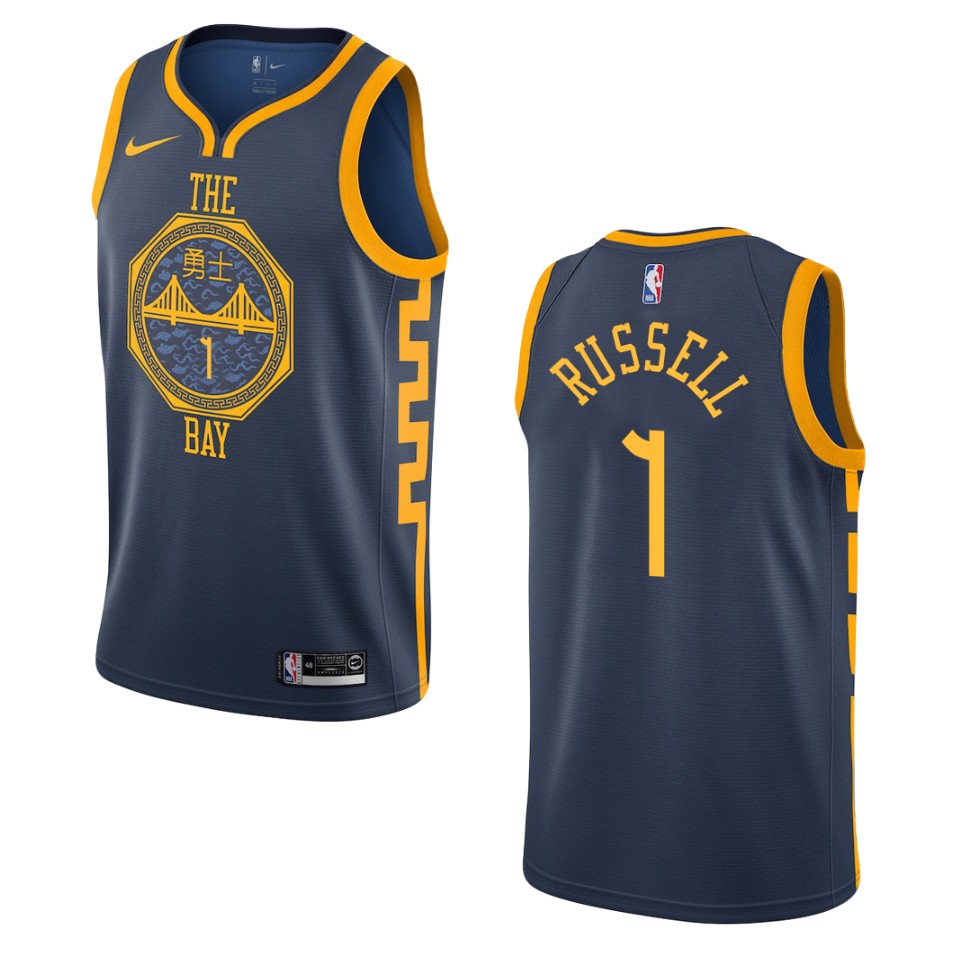 Men's Golden State Warriors #1 D'angelo Russell City Swingman Basketball Jersey - Navy