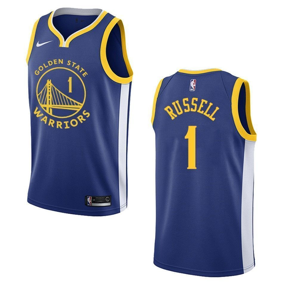 Men's Golden State Warriors 1 D'angelo Russell Icon Swingman Basketball Jersey - Royal - JS950 