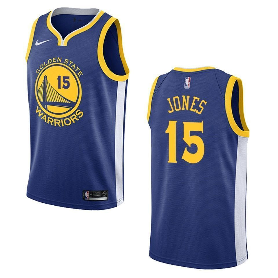 Men's Golden State Warriors 15 Damian Jones Icon Swingman Basketball Jersey - Blue - JS948 