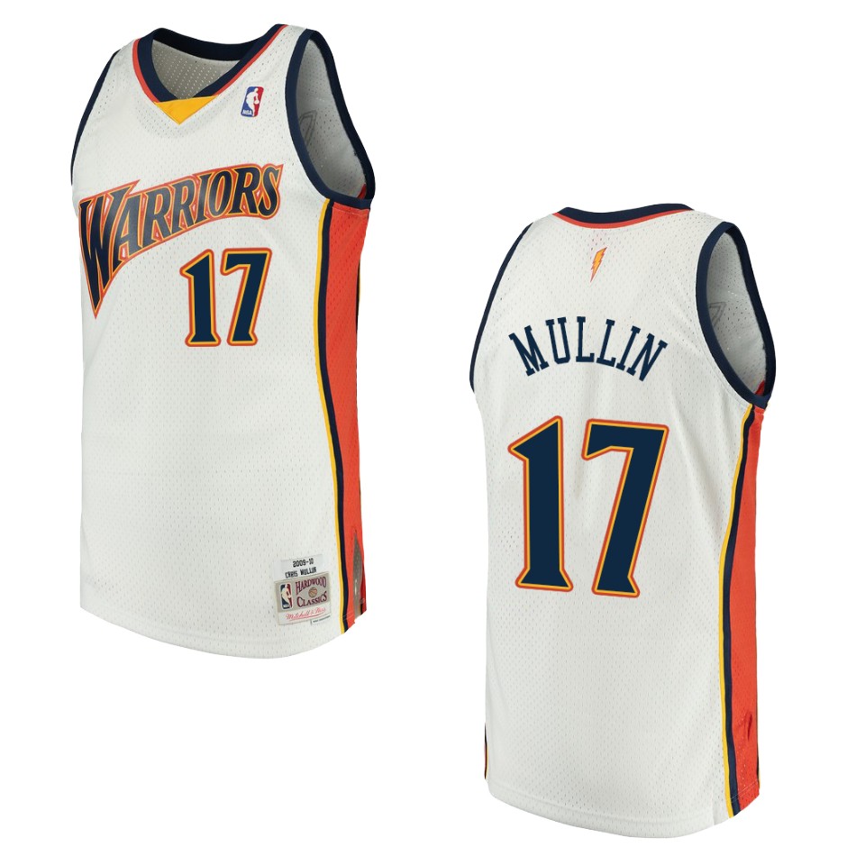 Men's Golden State Warriors #17 Chris Mullin Hardwood Classics Swingman Basketball Jersey - White