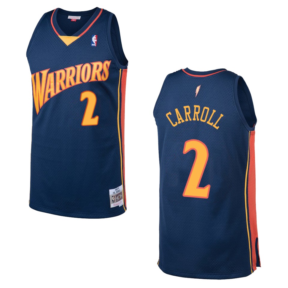 Men's Golden State Warriors #2 Joe Barry Carroll Hardwood Classics Swingman Basketball Jersey - Navy