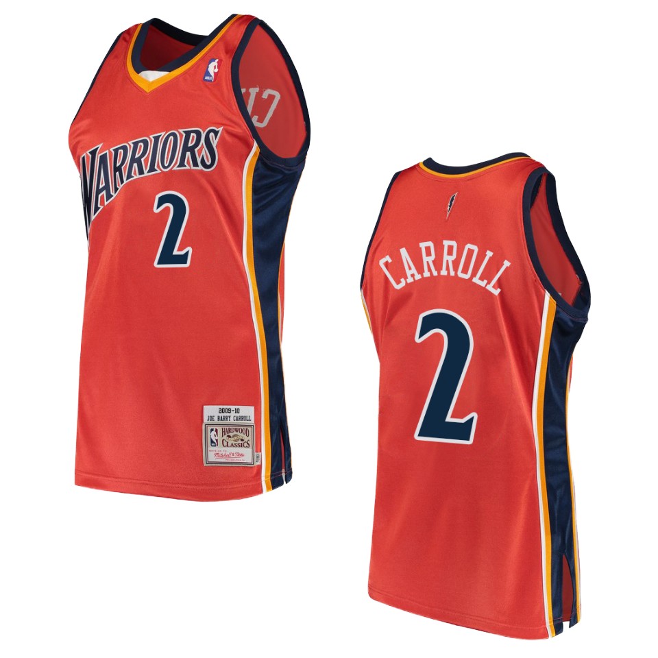 Men's Golden State Warriors #2 Joe Barry Carroll Hardwood Classics Swingman Basketball Jersey - Orange