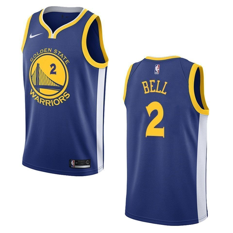Men's Golden State Warriors 2 Jordan Bell Icon Swingman Basketball Jersey - Blue - JS698 