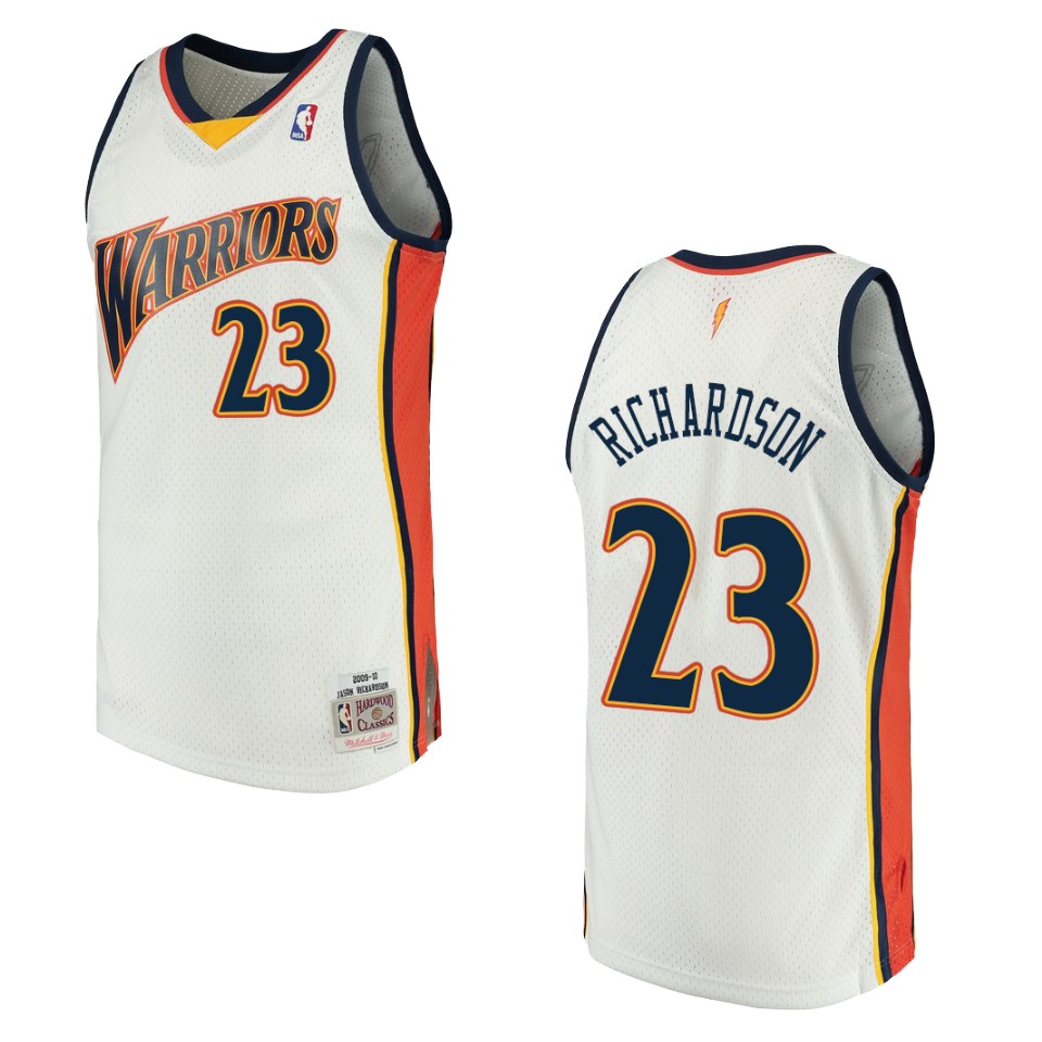 Men's Golden State Warriors #23 Jason Richardson Hardwood Classics Swingman Basketball Jersey - White