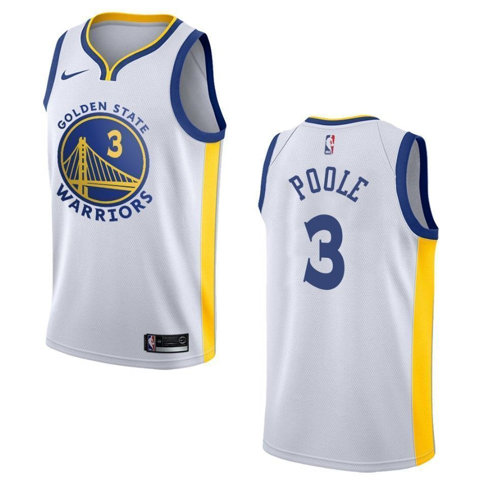 Men's Golden State Warriors 3 Jordan Poole Association Swingman Basketball Jersey - White - JS529 