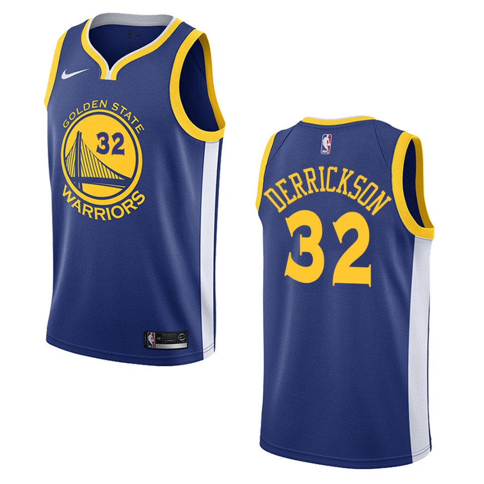 Men's Golden State Warriors #32 Marcus Derrickson Icon Swingman Basketball Jersey - Blue