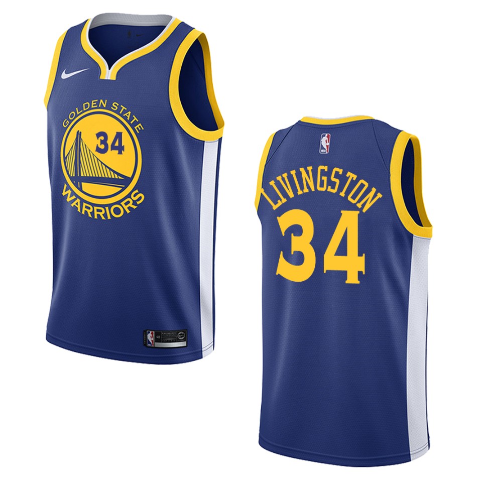 Men's Golden State Warriors #34 Shaun Livingston Icon Swingman Basketball Jersey - Blue