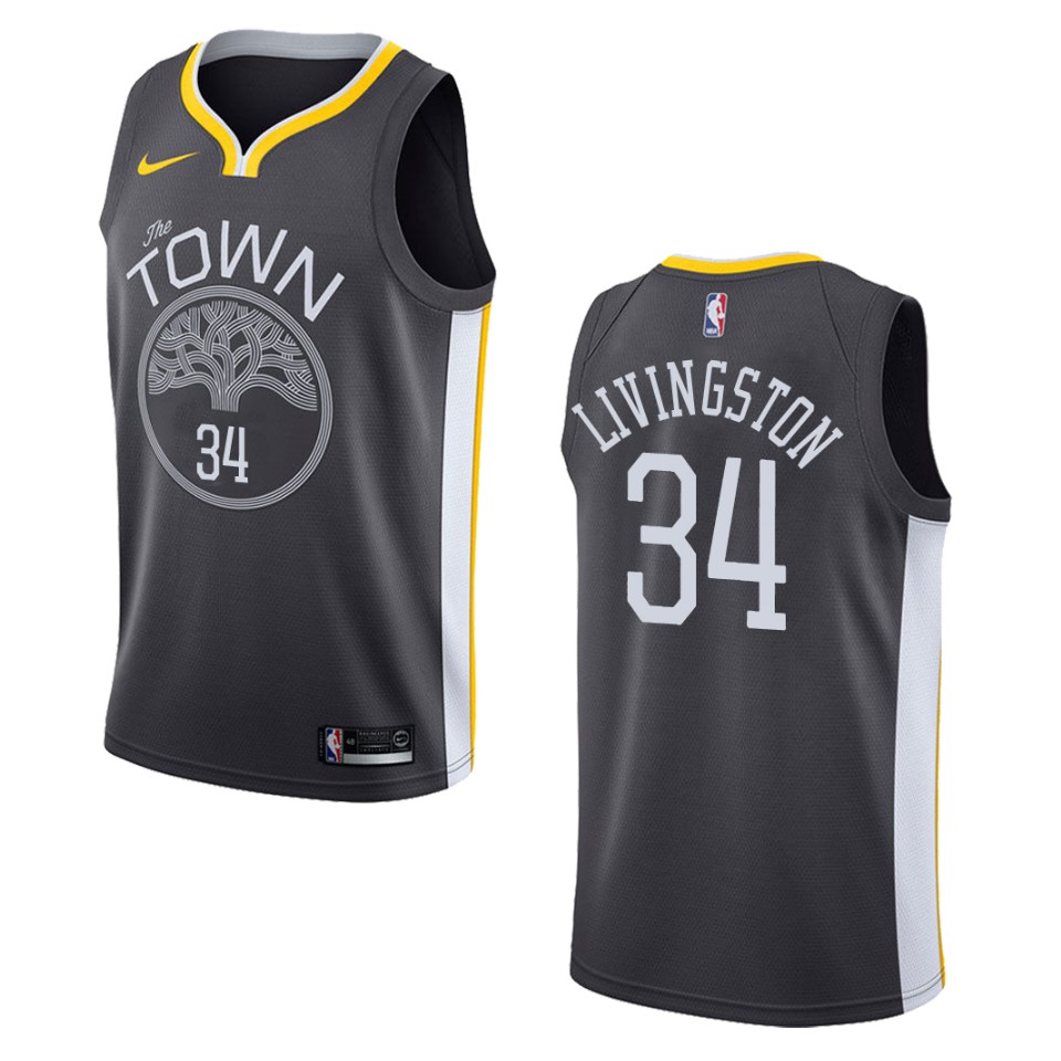 Men's Golden State Warriors #34 Shaun Livingston Statement Swingman Basketball Jersey - Black