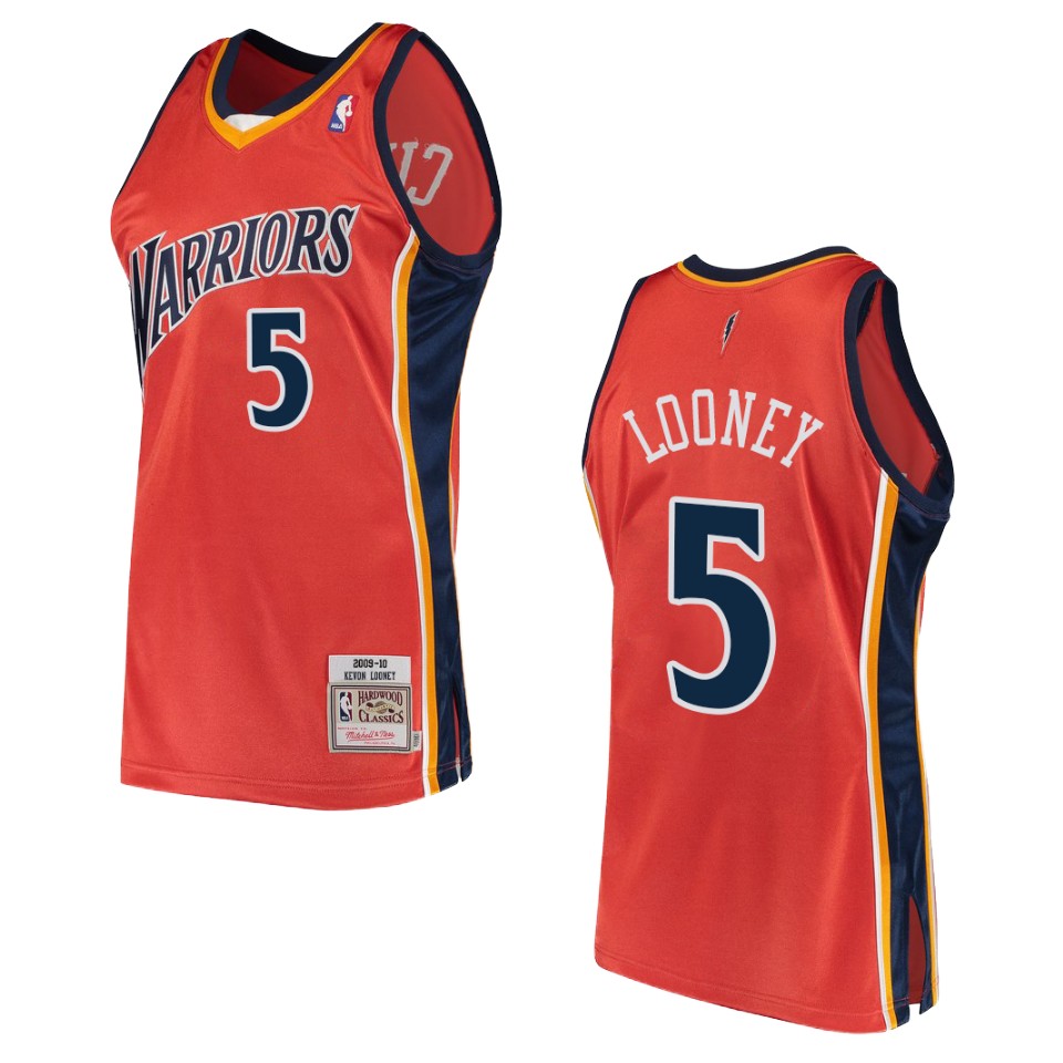 Men's Golden State Warriors #5 Kevon Looney Hardwood Classics Swingman Basketball Jersey - Orange