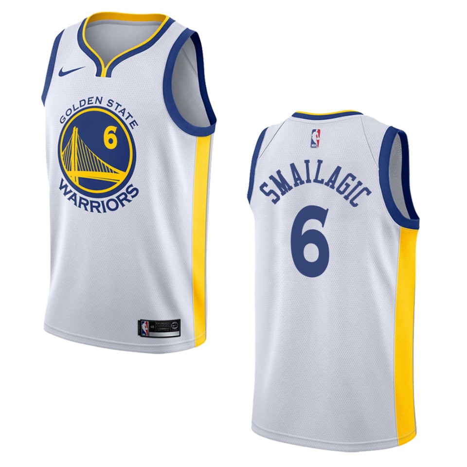 Men's Golden State Warriors #6 Alen Smailagic Association Swingman Basketball Jersey - White