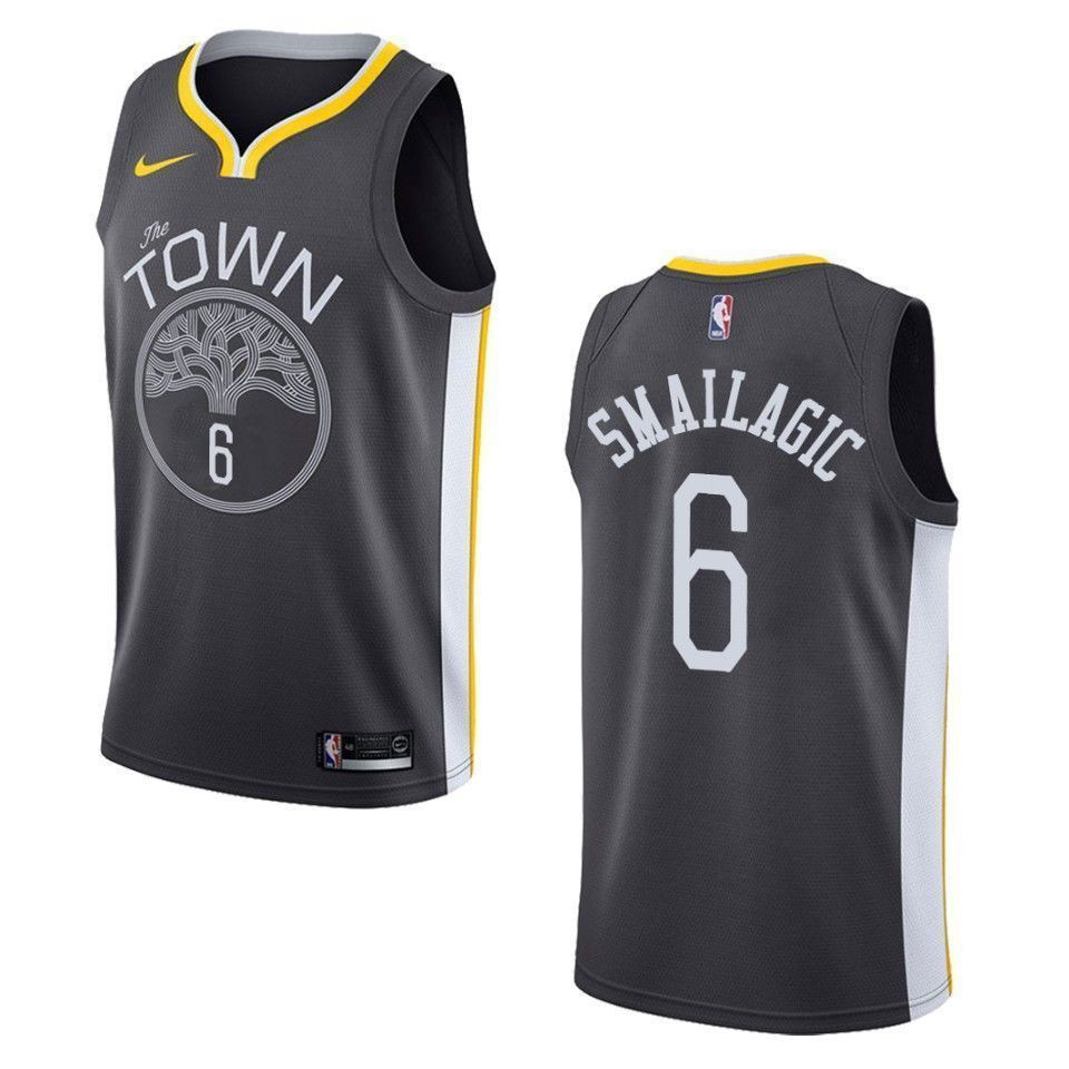 Men's Golden State Warriors 6 Alen Smailagic Statement Swingman Basketball Jersey - Black - JS776 