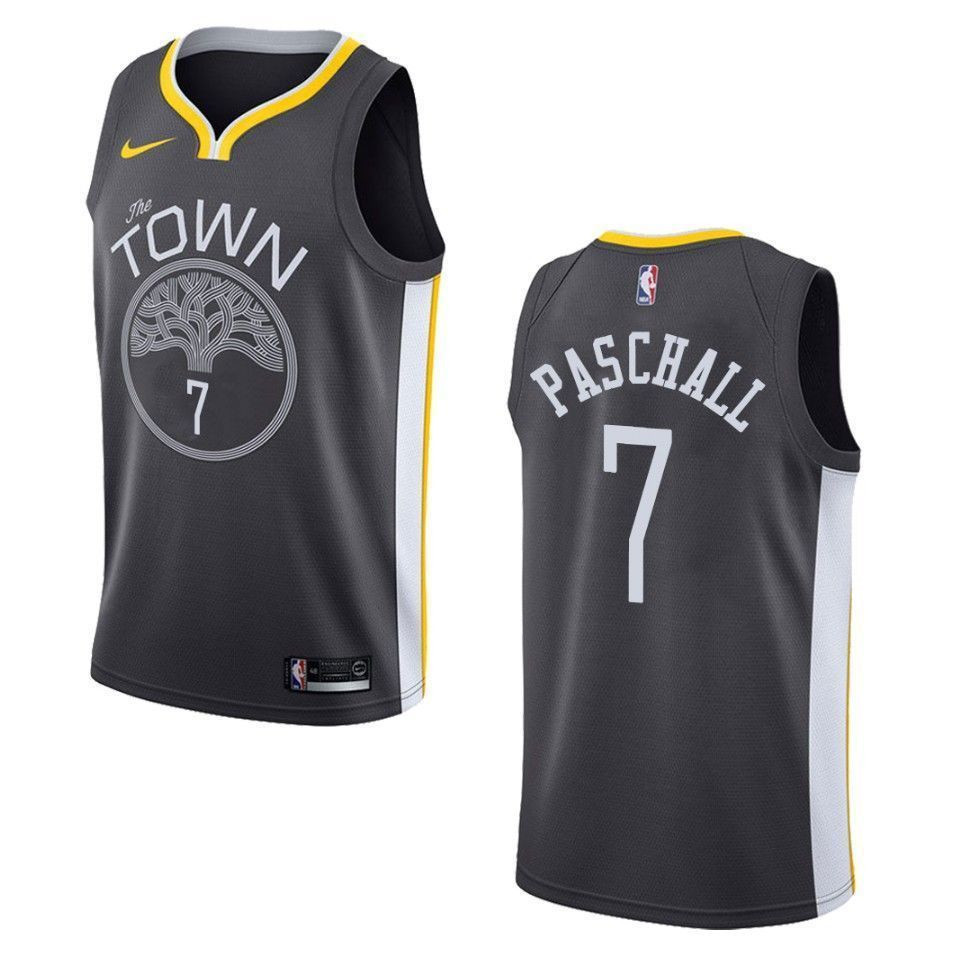 Men's Golden State Warriors 7 Eric Paschall Statement Swingman Basketball Jersey - Black - JS440 