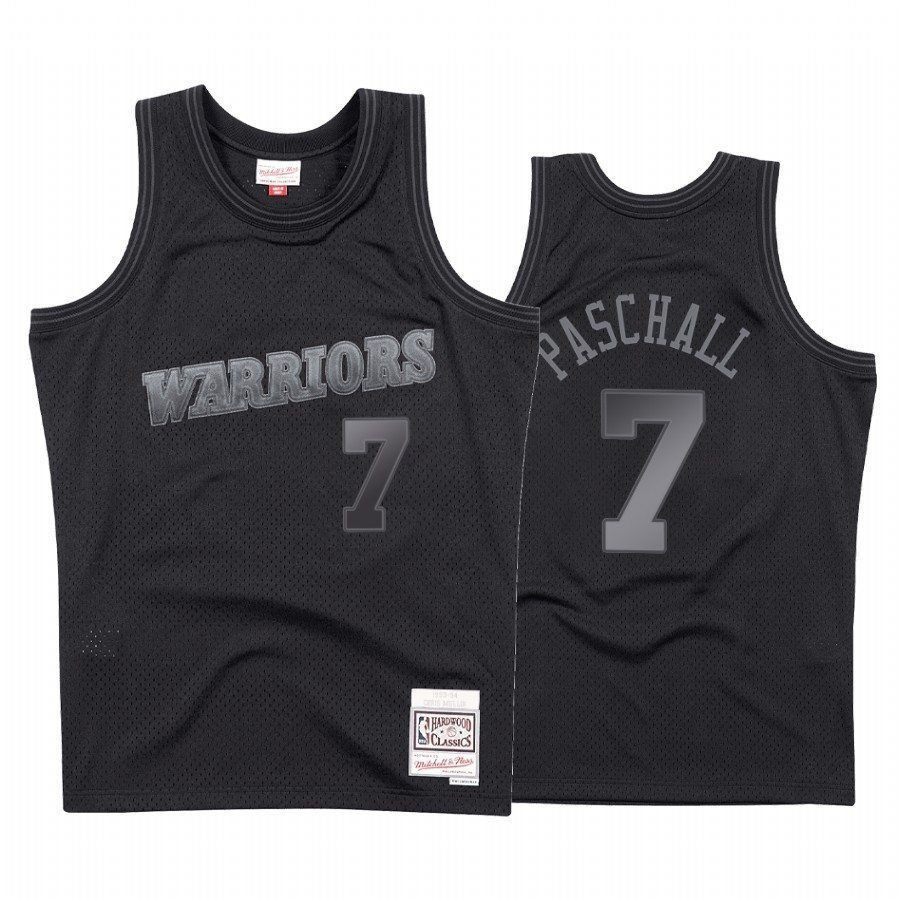 Men's Golden State Warriors Eric Paschall 7 Black Tonal Basketball Jersey - JS869 