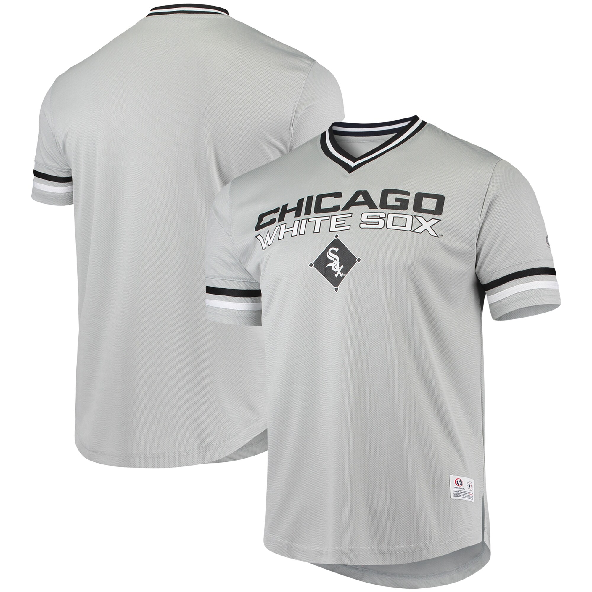 Alternative view of Men's Gray Chicago White Sox Replica V-neck Baseball Jersey