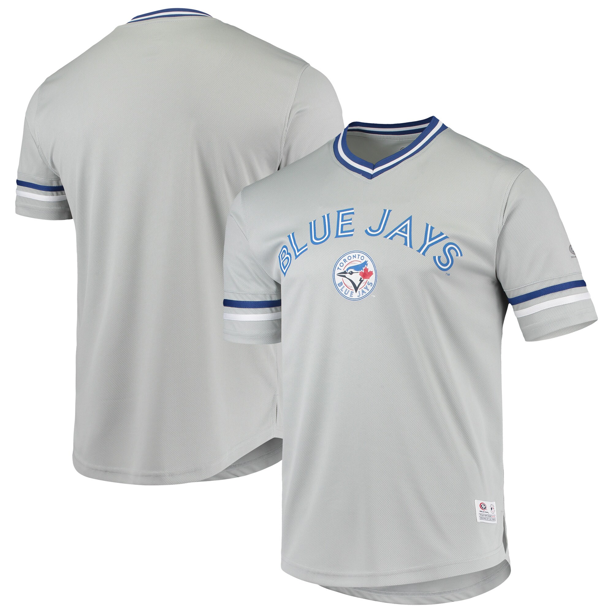 Men's Gray Toronto Blue Jays Replica V-neck Baseball Jersey