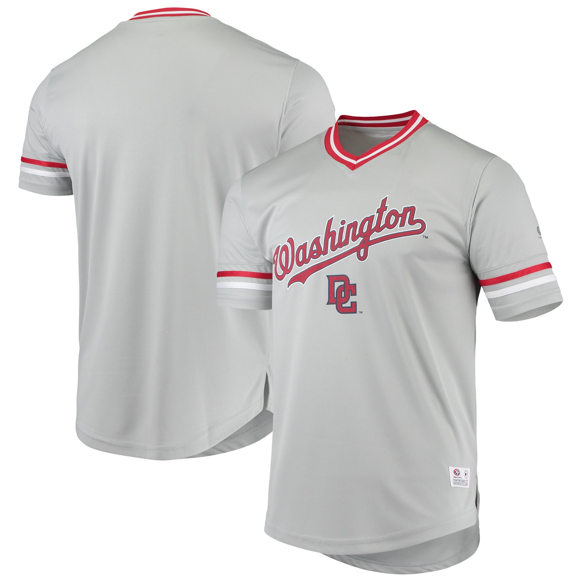 Men's Gray Washington Nationals Replica V-neck Baseball Jersey