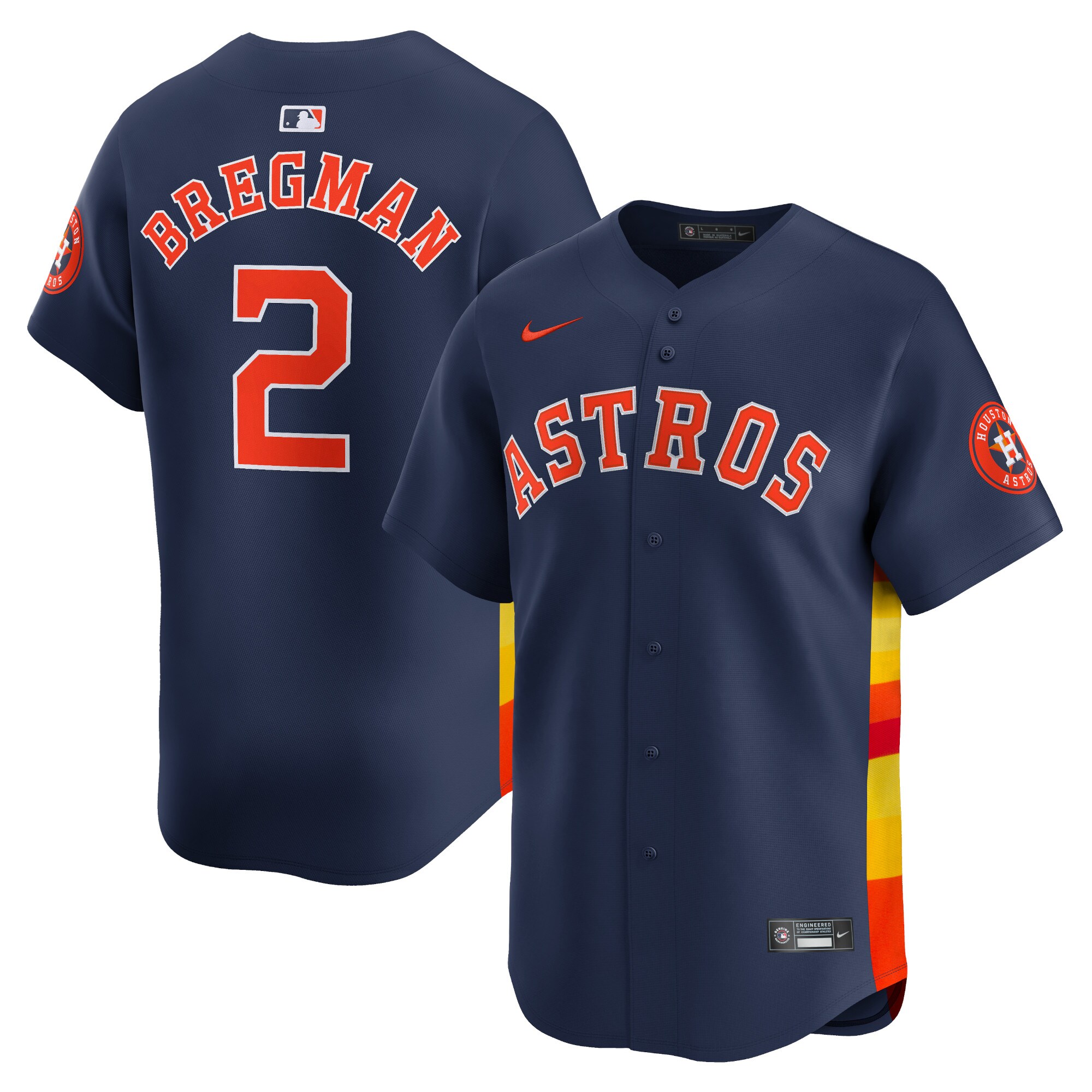 Men's Houston Astros Alex Bregman Navy Alternate Limited Player Baseball Jersey 