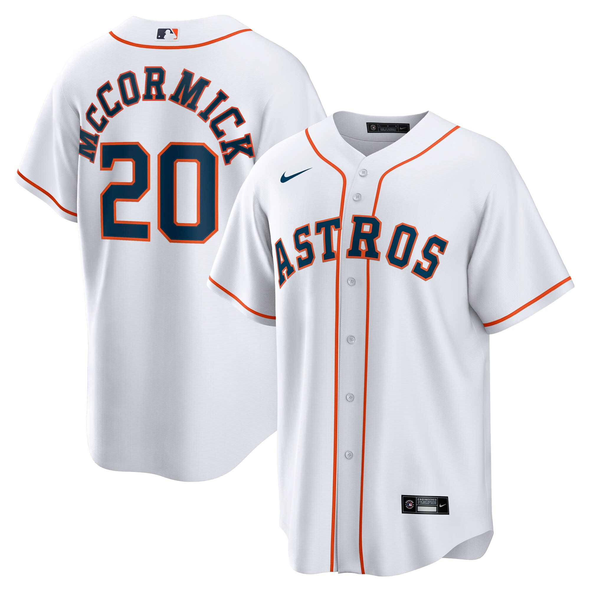 Men's Houston Astros Chas McCormick White Home Player Baseball Jersey 
