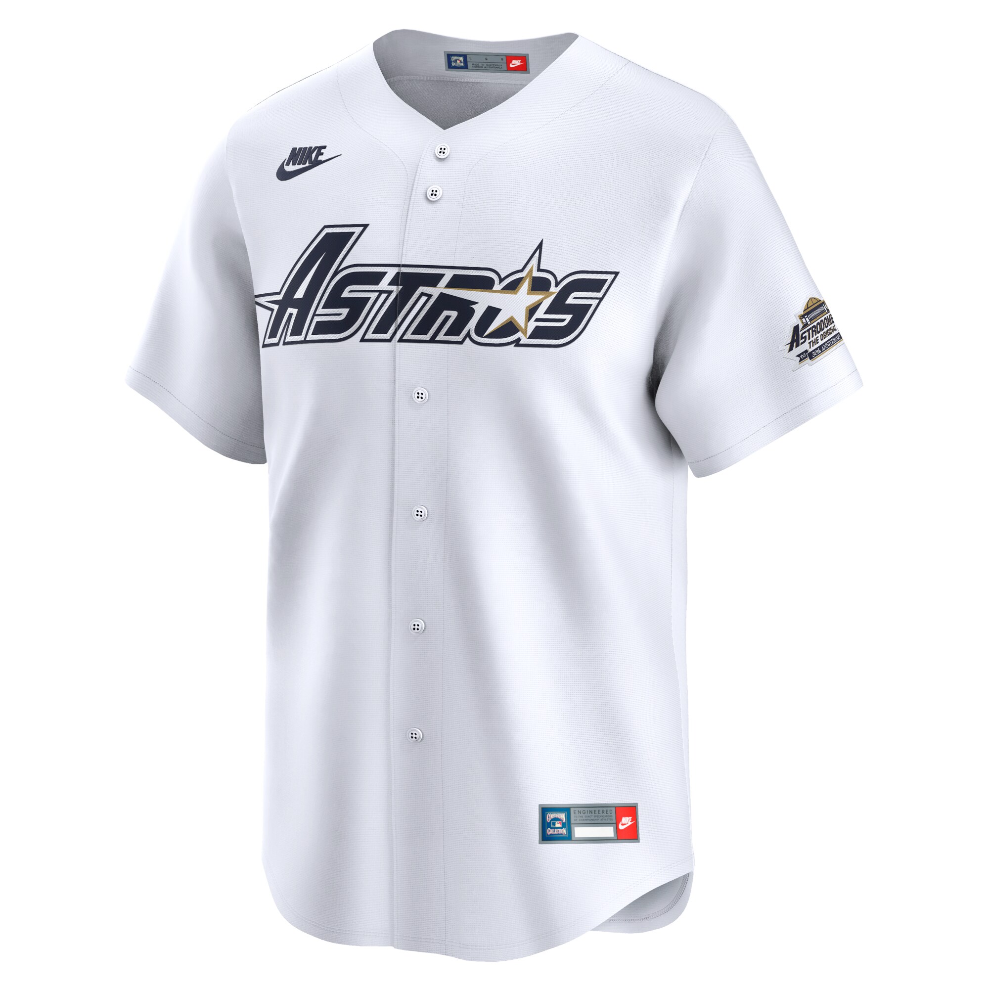 Alternative view of Men's Houston Astros Craig Biggio White Throwback Cooperstown Collection Limited Baseball Jersey 